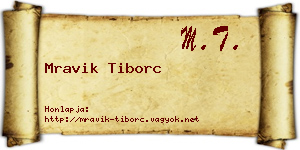 Mravik Tiborc névjegykártya